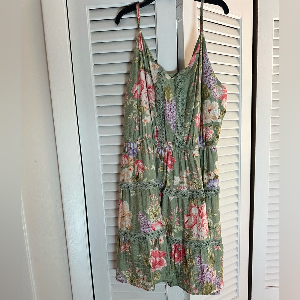 Blu Pepper Olive Lace Mini Dress